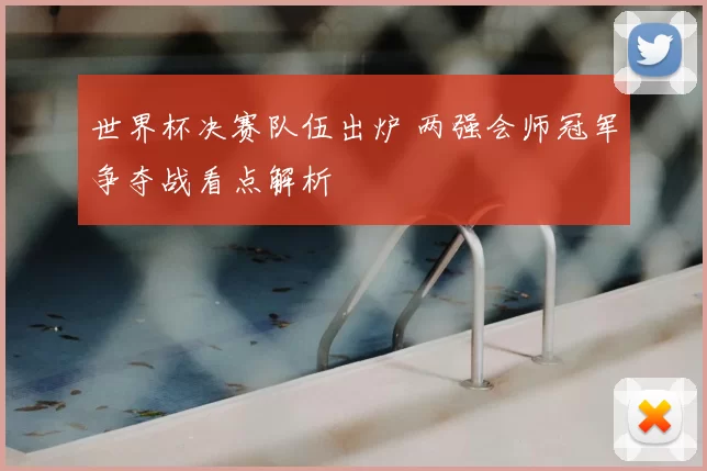 世界杯决赛队伍出炉 两强会师冠军争夺战看点解析